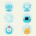 Modern chat bot character sign icon vector illustration set.